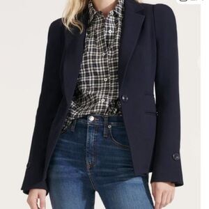 Veronica Beard Fionza navy puff shoulder Dickey jacket. Size 6